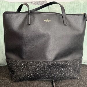 Kate Spade Penny Glitter Black Tote Bag